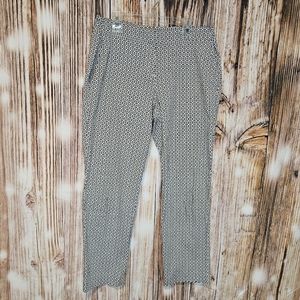 Donna ricco black and white patterned stretch ankle dress pants sz 8